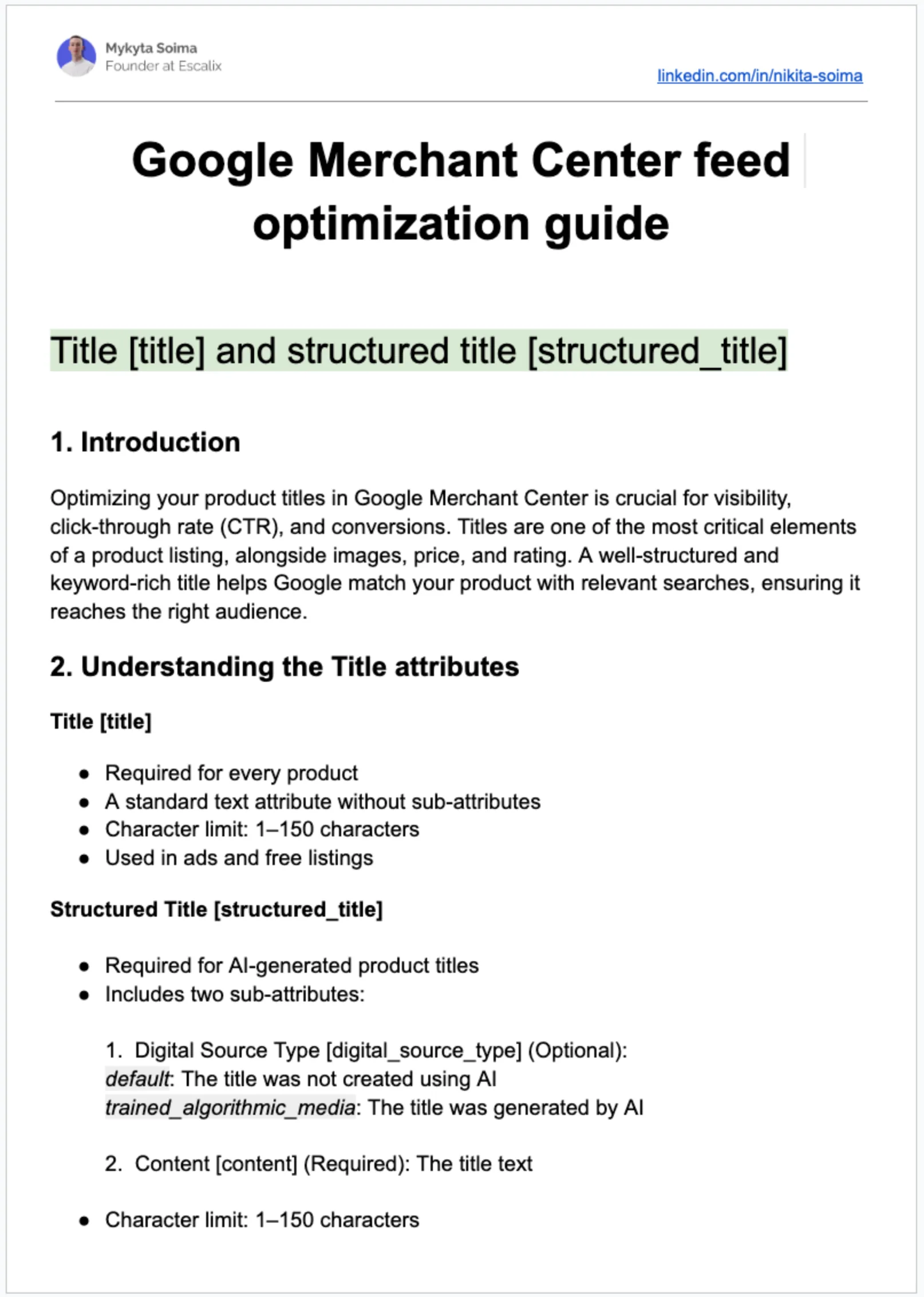 Feed Optimization Guide